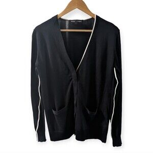 Proenza Schouler Cotton Silk Blend Black Cardigan
